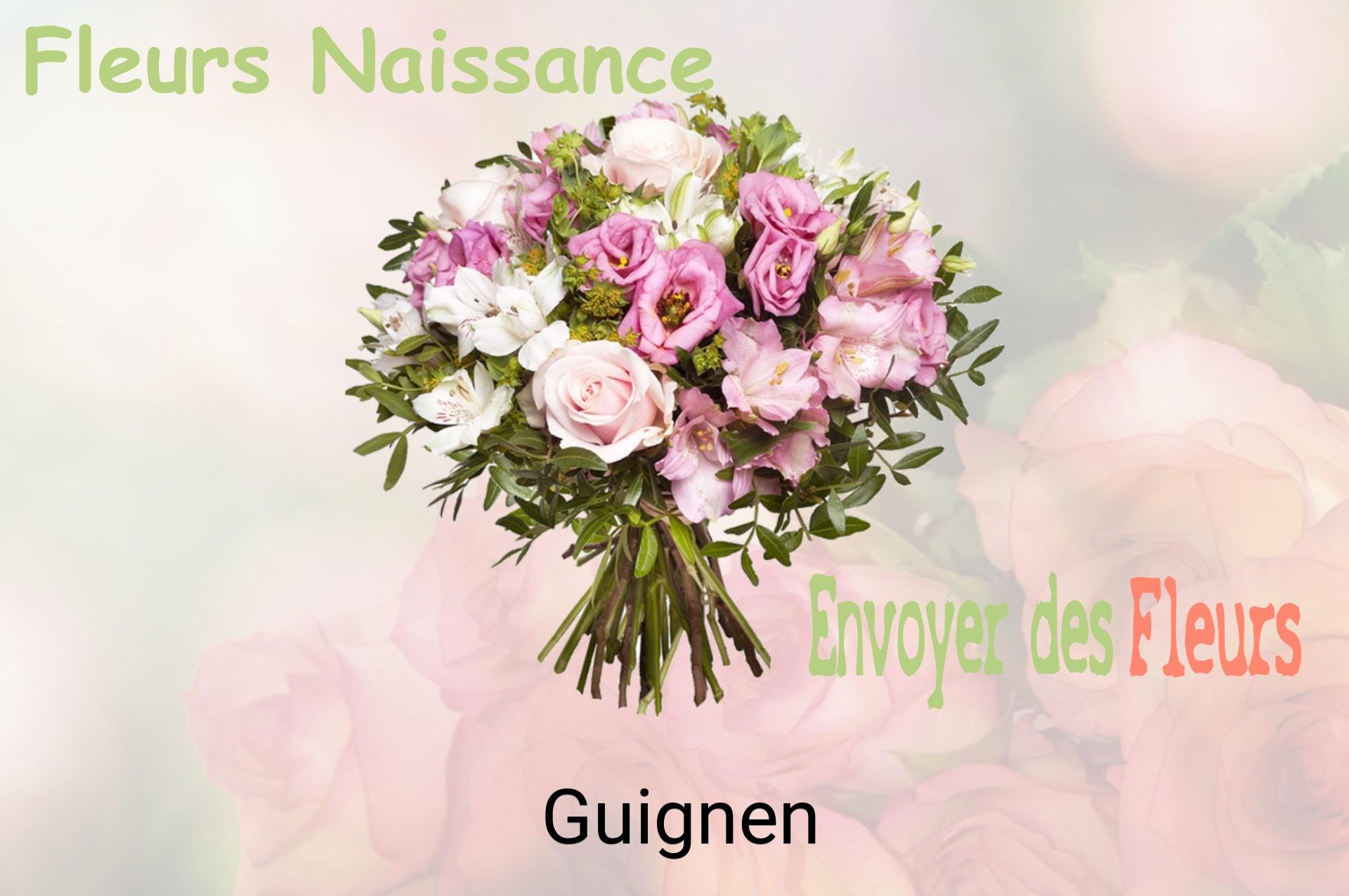 Bouquet de fleurs de naissance livré à Guignen